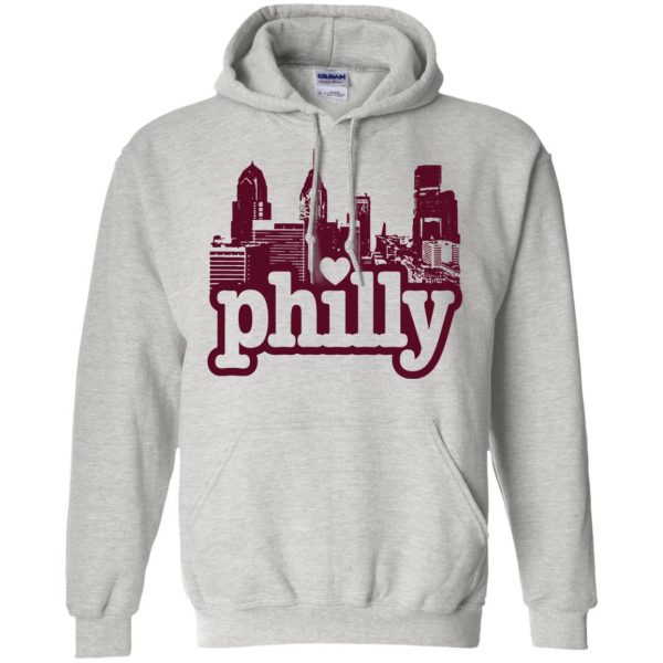 philadelphia love hoodie - ash