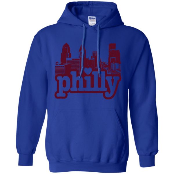 philadelphia love hoodie - royal blue