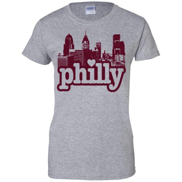 philadelphia love womens t shirt - lady t shirt - sport grey