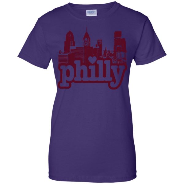 philadelphia love womens t shirt - lady t shirt - purple