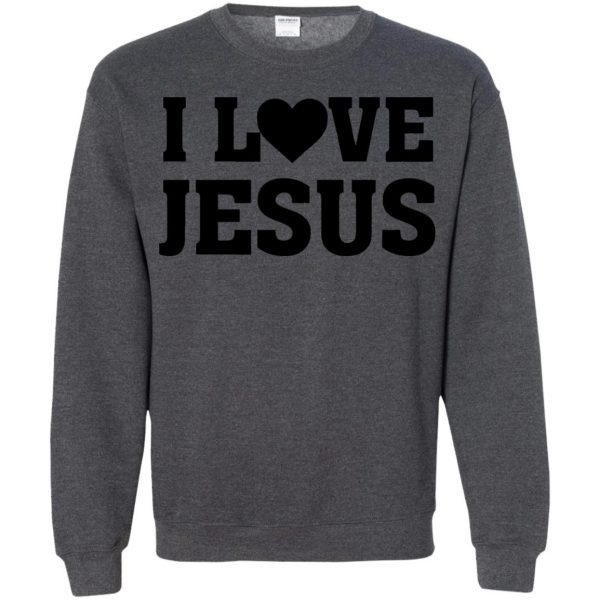 i heart jesus sweatshirt - dark heather