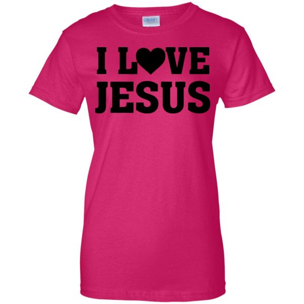 i heart jesus womens t shirt - lady t shirt - pink heliconia