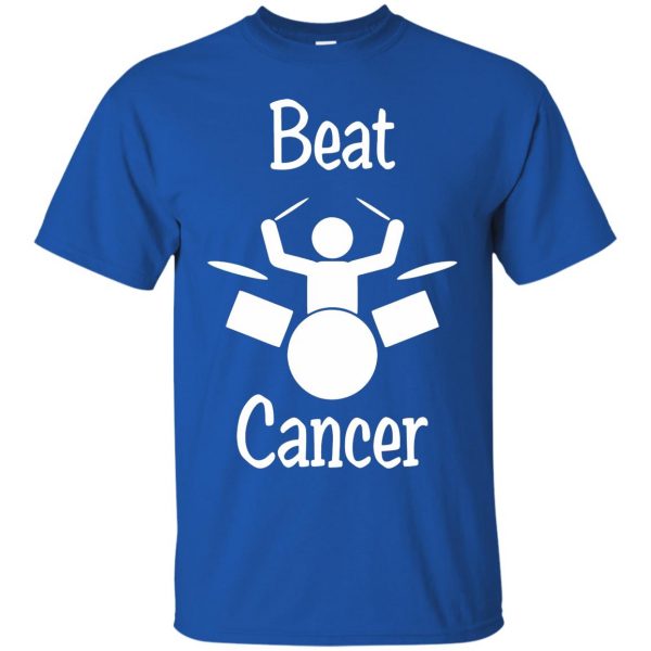 i beat cancer t shirt - royal blue