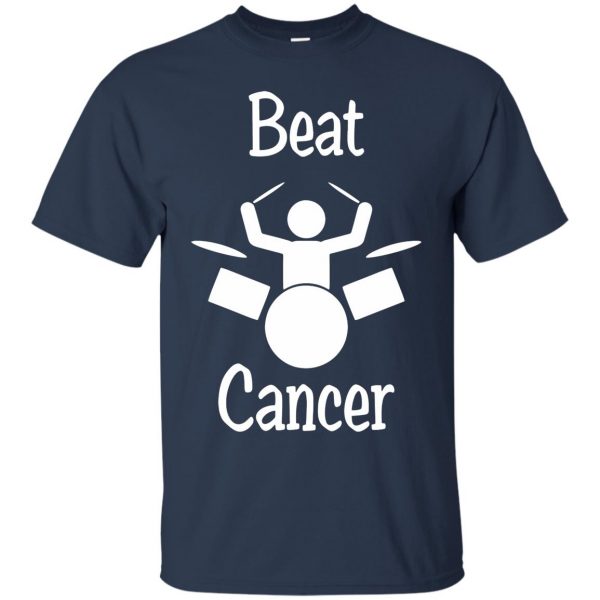 i beat cancer t shirt - navy blue
