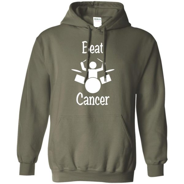 i beat cancer hoodie - military green