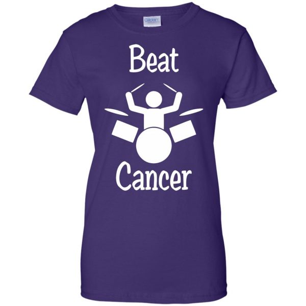 i beat cancer womens t shirt - lady t shirt - purple