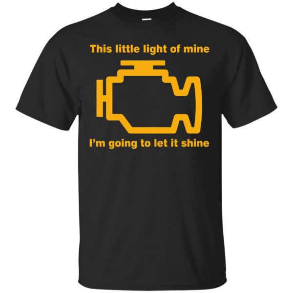 check engine light shirt - black