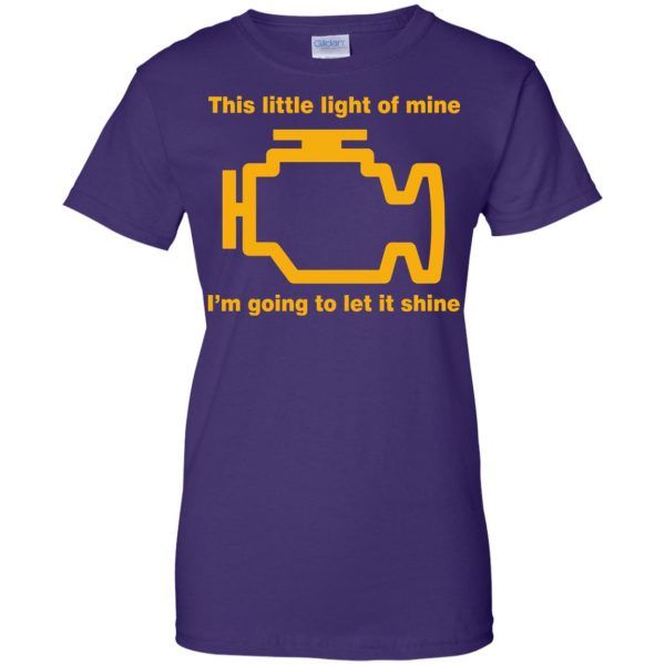 check engine light womens t shirt - lady t shirt - purple