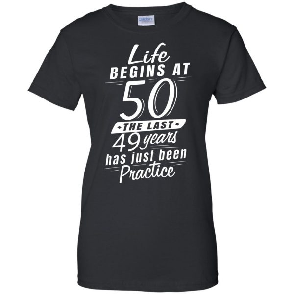 life begins at 50 womens t shirt - lady t shirt - black