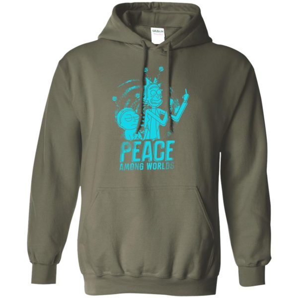 peace among worlds hoodie - military green