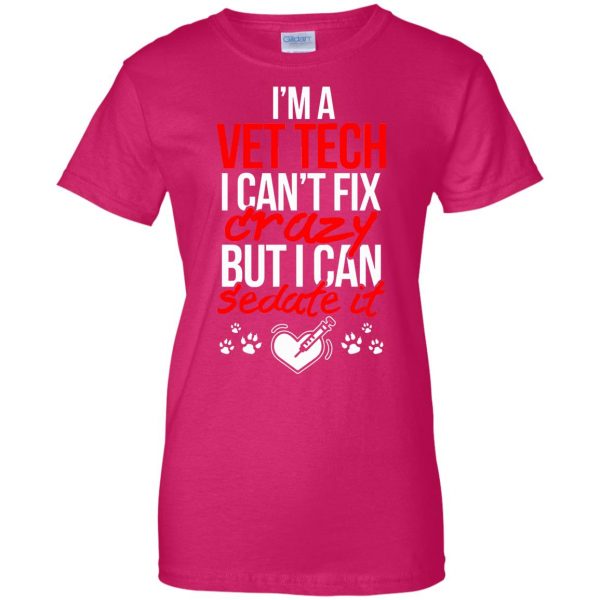 vet tech womens t shirt - lady t shirt - pink heliconia