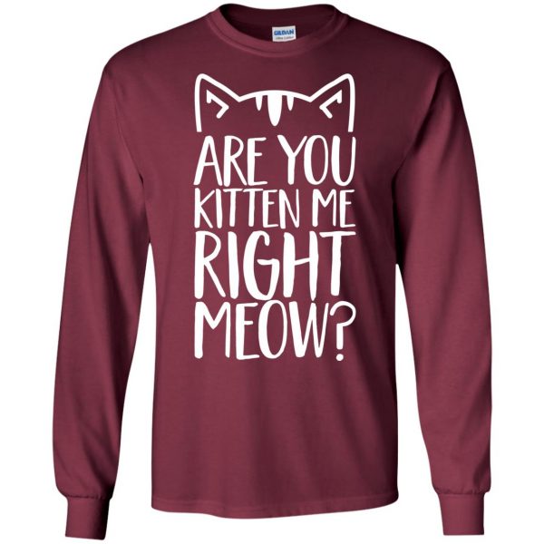 are you kitten me right meow long sleeve - maroon