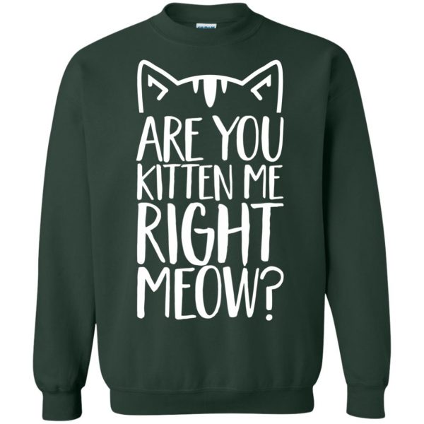 are you kitten me right meow sweatshirt - forest green