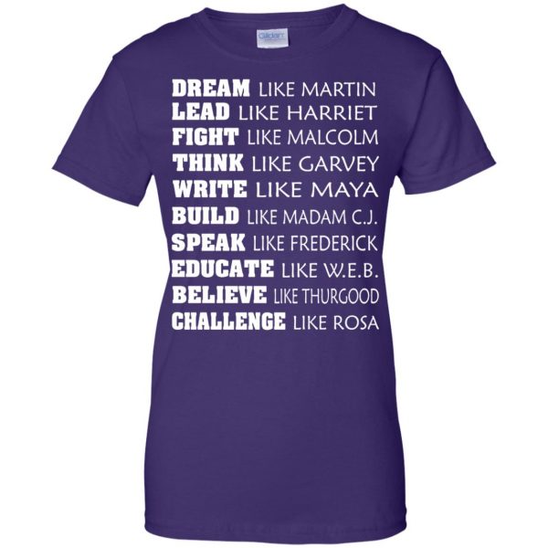 dream like martin womens t shirt - lady t shirt - purple