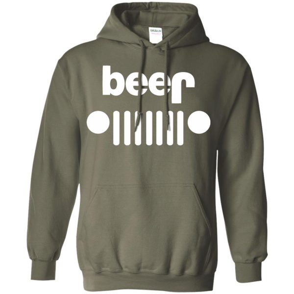 beer jeep hoodie - military green