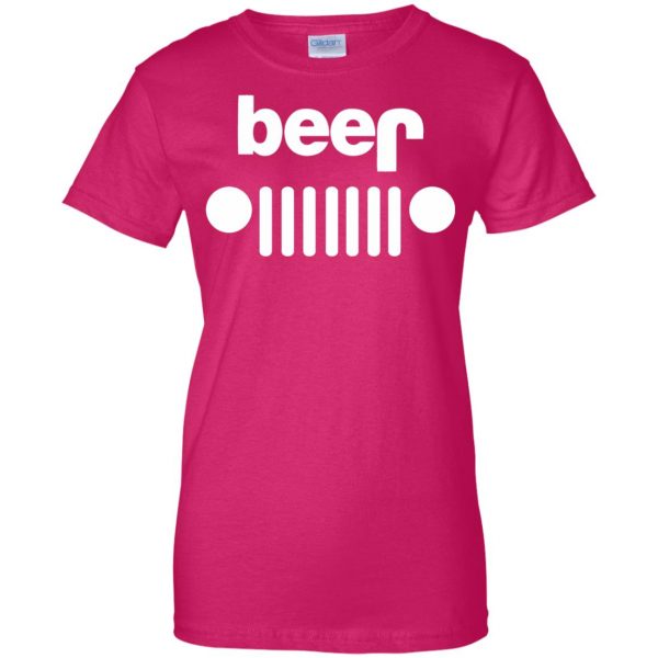 beer jeep womens t shirt - lady t shirt - pink heliconia