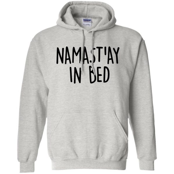namaste in bed hoodie - ash