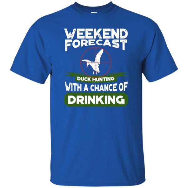 Weekend Forecast Duck Hunting t shirt - royal blue