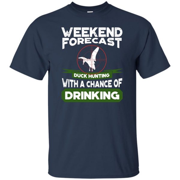 Weekend Forecast Duck Hunting t shirt - navy blue
