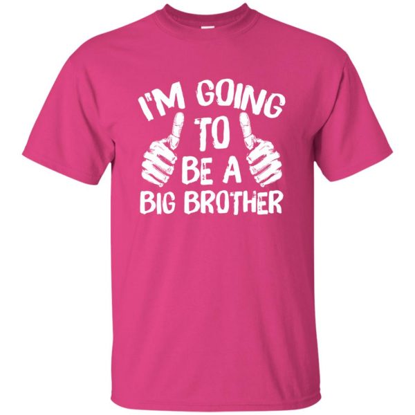 I'm Going To Be A Big Brother t shirt - pink heliconia