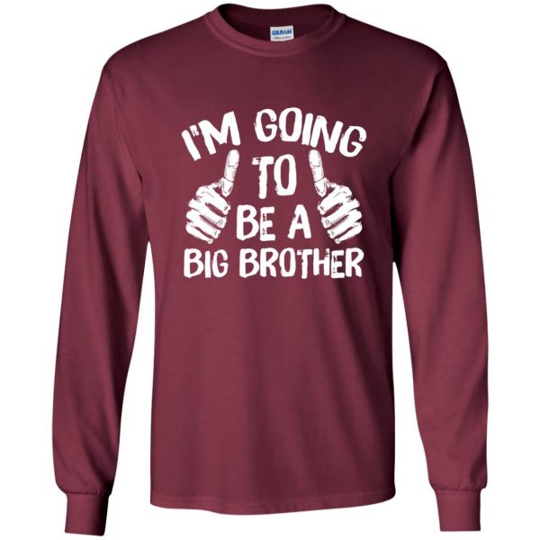 I'm Going To Be A Big Brother kids long sleeve - maroon