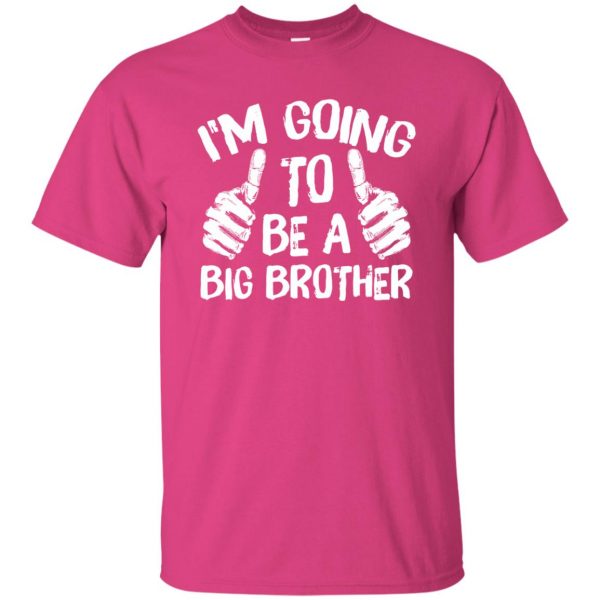 I'm Going To Be A Big Brother kids t shirt - pink heliconia