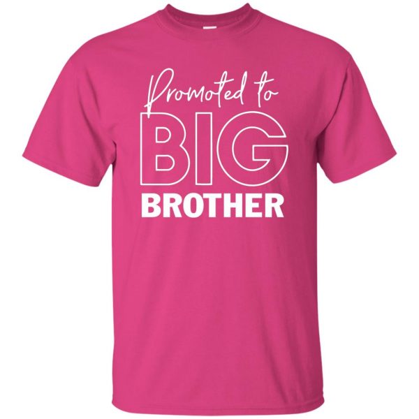 Promoted To Big Brother t shirt - pink heliconia