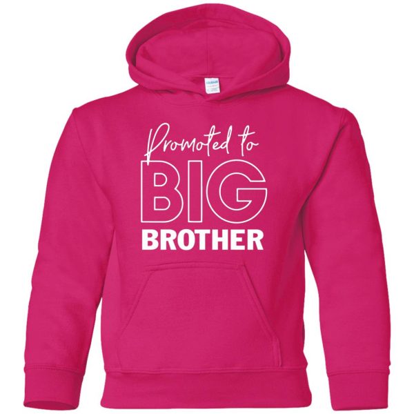 Promoted To Big Brother kids hoodie - pink heliconia