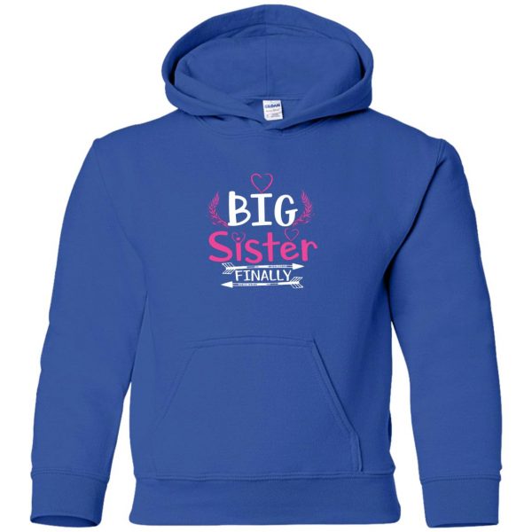 Big Sister Finally kids hoodie - royal blue