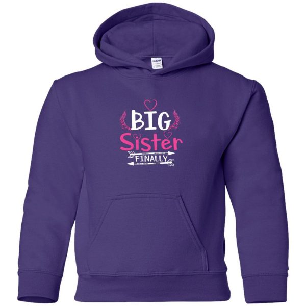 Big Sister Finally kids hoodie - purple