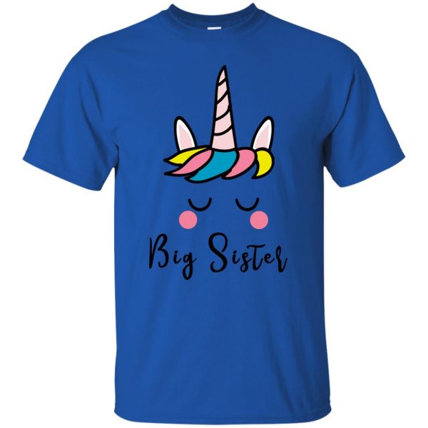 Unicorn Big Sister t shirt - royal blue