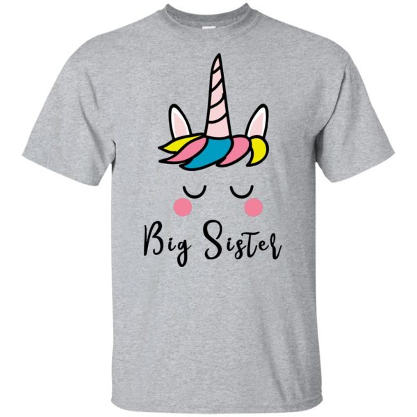 Unicorn Big Sister kids t shirt - sport grey