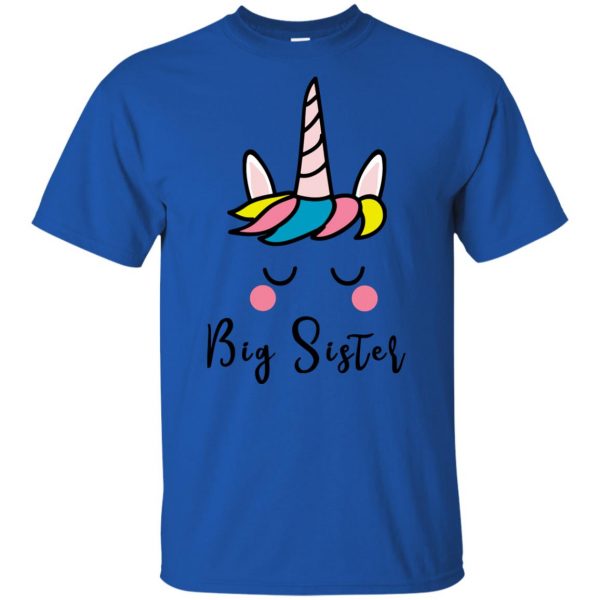 Unicorn Big Sister kids t shirt - royal blue
