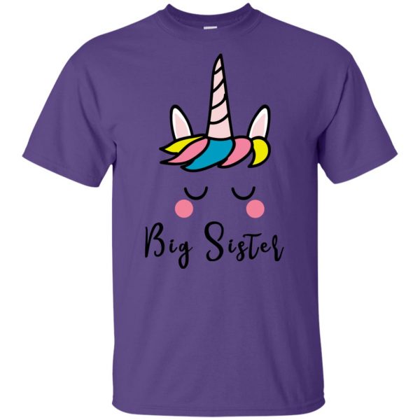 Unicorn Big Sister kids t shirt - purple