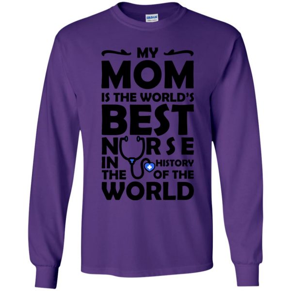 my mom is a nurse shirt kids long sleeve - purple