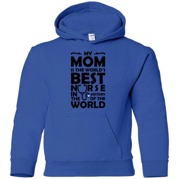 my mom is a nurse shirt kids hoodie - royal blue