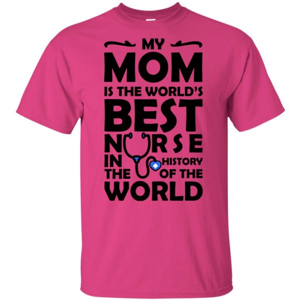 my mom is a nurse shirt kids t shirt - pink heliconia