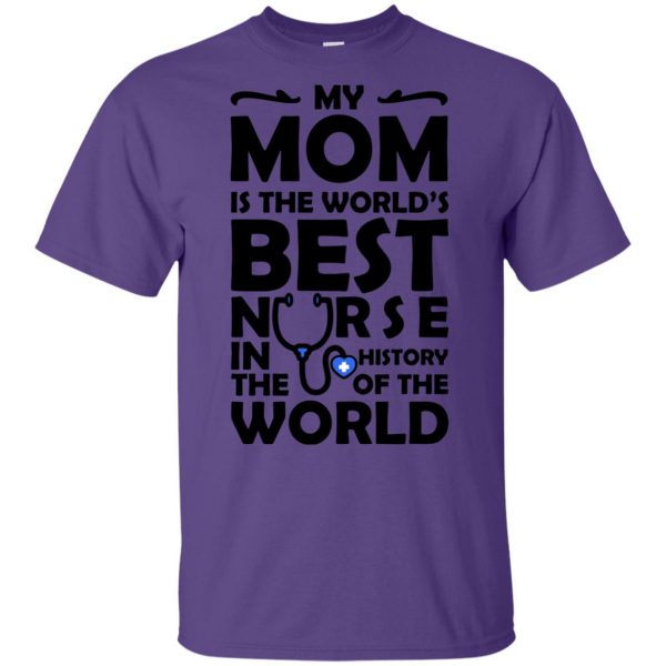 my mom is a nurse shirt kids t shirt - purple