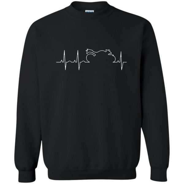 motorcycle heartbeat shirt sweatshirt - black