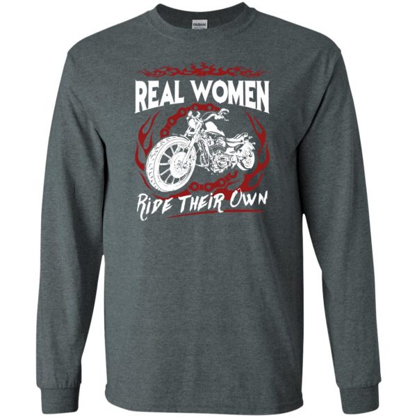 biker chick t shirts long sleeve - dark heather