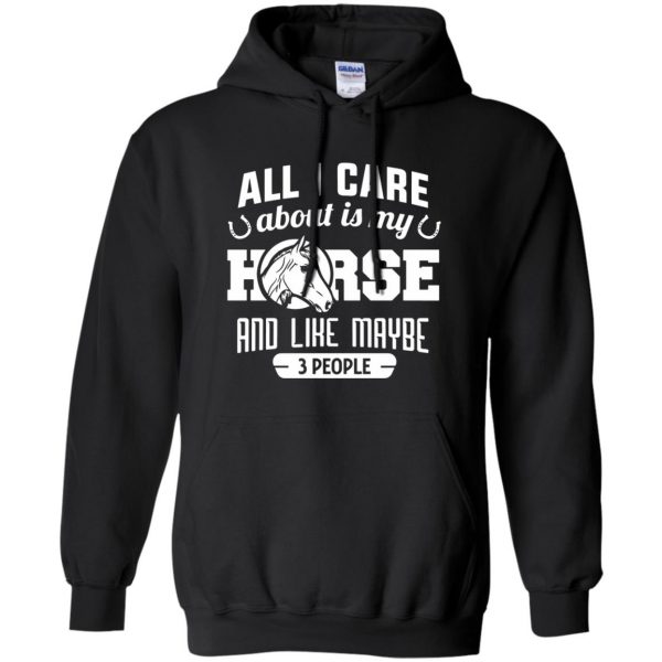 all i care about is my horse and like maybe 3 people hoodie - black