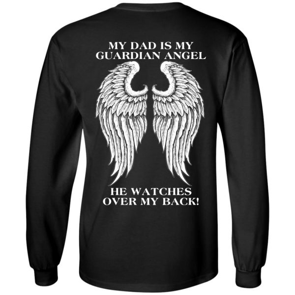 my dad is my guardian angel long sleeve - black