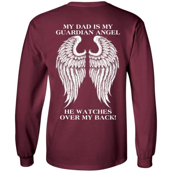 my dad is my guardian angel long sleeve - maroon
