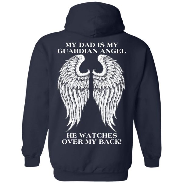 my dad is my guardian angel hoodie - navy blue