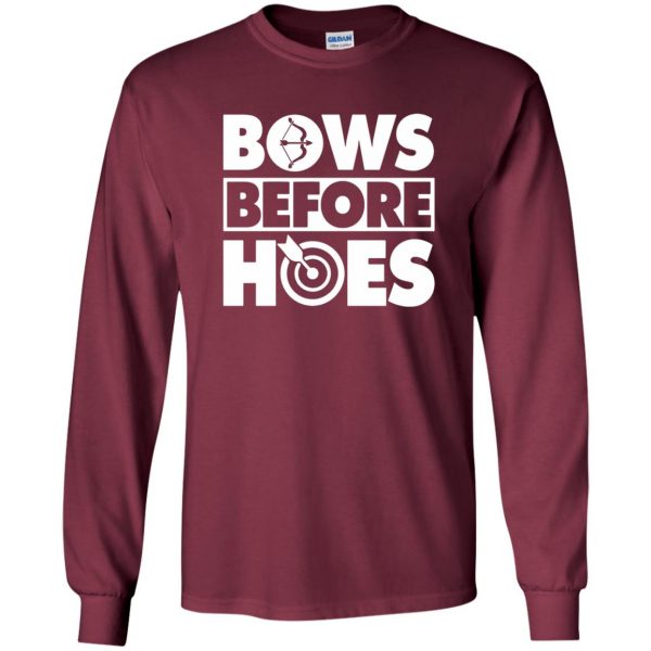 Bows Before Hoes long sleeve - maroon