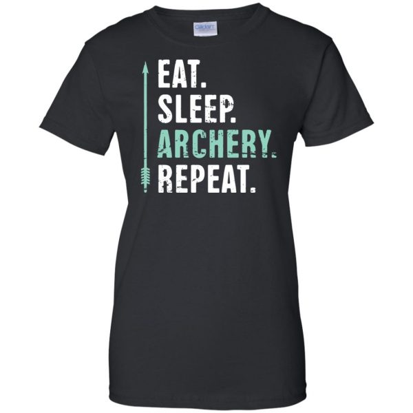 Eat Sleep Archery Repeat womens t shirt - lady t shirt - black