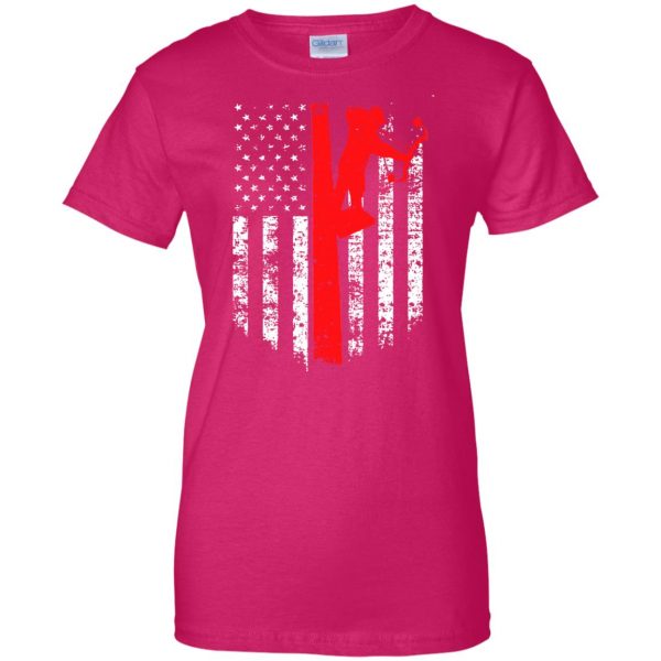 Bow Hunting Flag womens t shirt - lady t shirt - pink heliconia