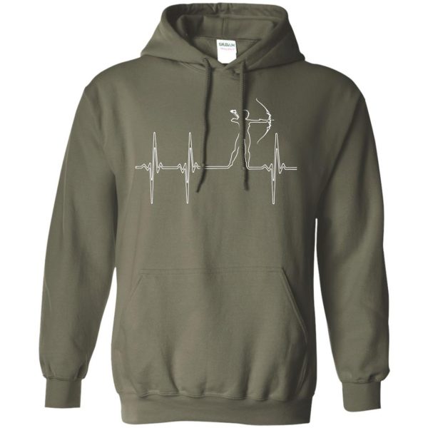 Archery Heartbeat hoodie - military green