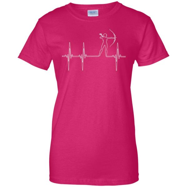 Archery Heartbeat womens t shirt - lady t shirt - pink heliconia