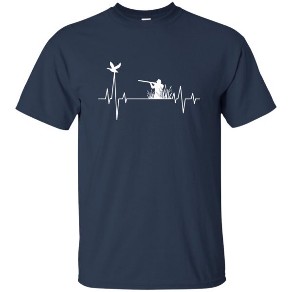 Duck Hunting Heartbeat t shirt - navy blue